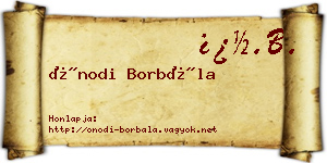 Ónodi Borbála névjegykártya